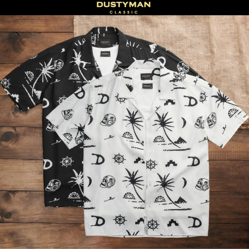 Ảnh Áo Sơ Mi Cuban Coconut Thoáng Mát DUSTYMAN - Vải Lụa Hàn - Form Relaxed Fit 1