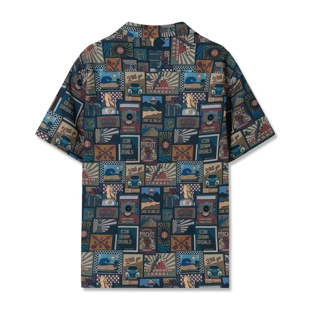 Ảnh Áo Sơ Mi Cuban Twill Nam Tay Ngắn Họa Tiết In Nomanic Dreams Form Relaxed SMID0269 3