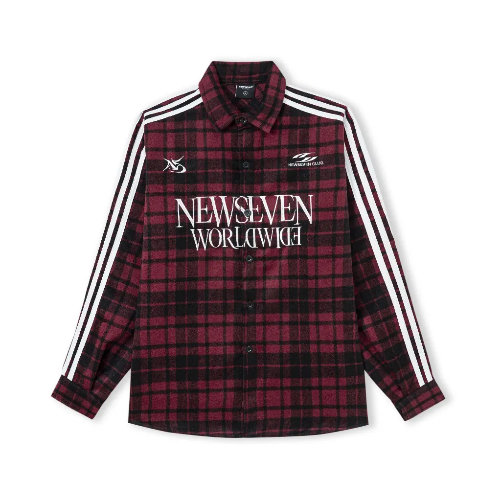 Ảnh Áo Sơ Mi Dạ Kẻ NEWSEVEN Oversize Jersey Plaid Shirt SM.394 3