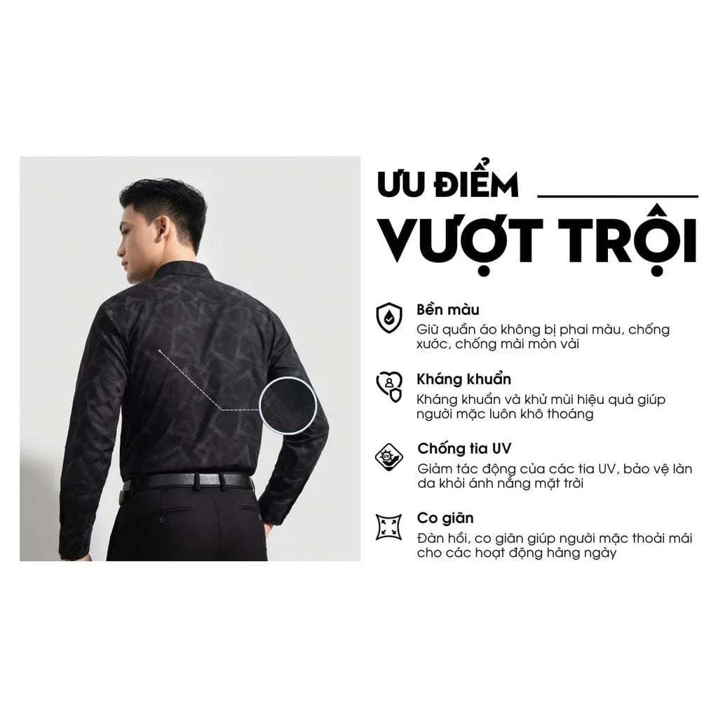 Ảnh Áo Sơ Mi Dài Tay 7SMDH318DEN Biluxury Từ Sợi Tre Bền Màu, Chống Nhăn, Chống Tia UV 4