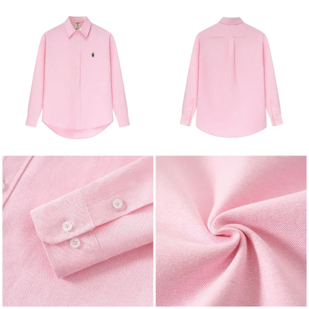 Ảnh Áo Sơ Mi Dài Tay Form rộng NOAM Nafox Oxford - Màu Tím/ Be/ Hồng/ Tím kẻ sọc 3