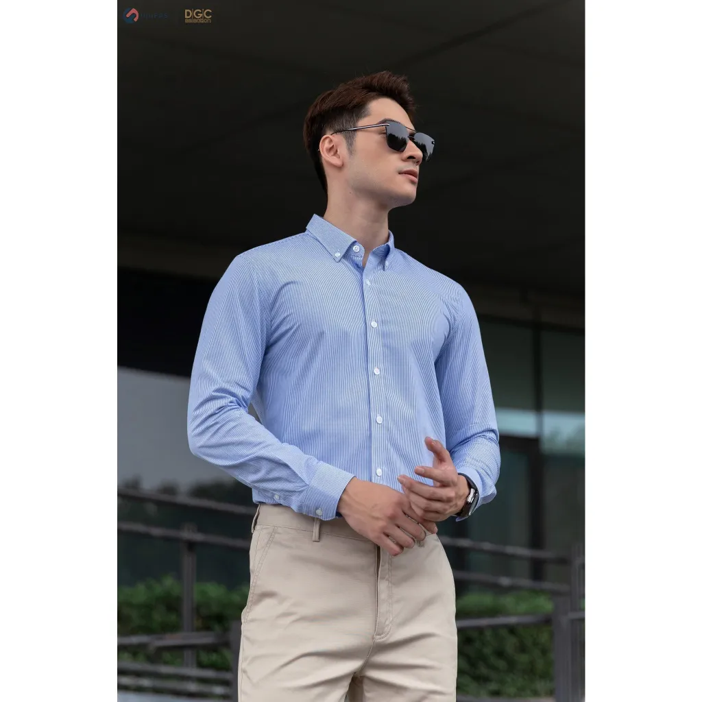 Ảnh Áo sơ mi dài tay nam DGCs - vải cotton thoáng mát, thấm hút mồ hôi - SASDBC31M 2