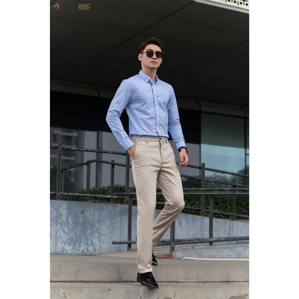 Ảnh Áo sơ mi dài tay nam DGCs - vải cotton thoáng mát, thấm hút mồ hôi - SASDBC31M 3