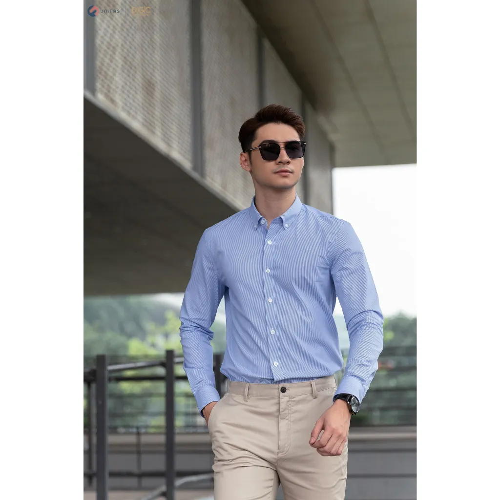 Ảnh Áo sơ mi dài tay nam DGCs - vải cotton thoáng mát, thấm hút mồ hôi - SASDBC31M 4