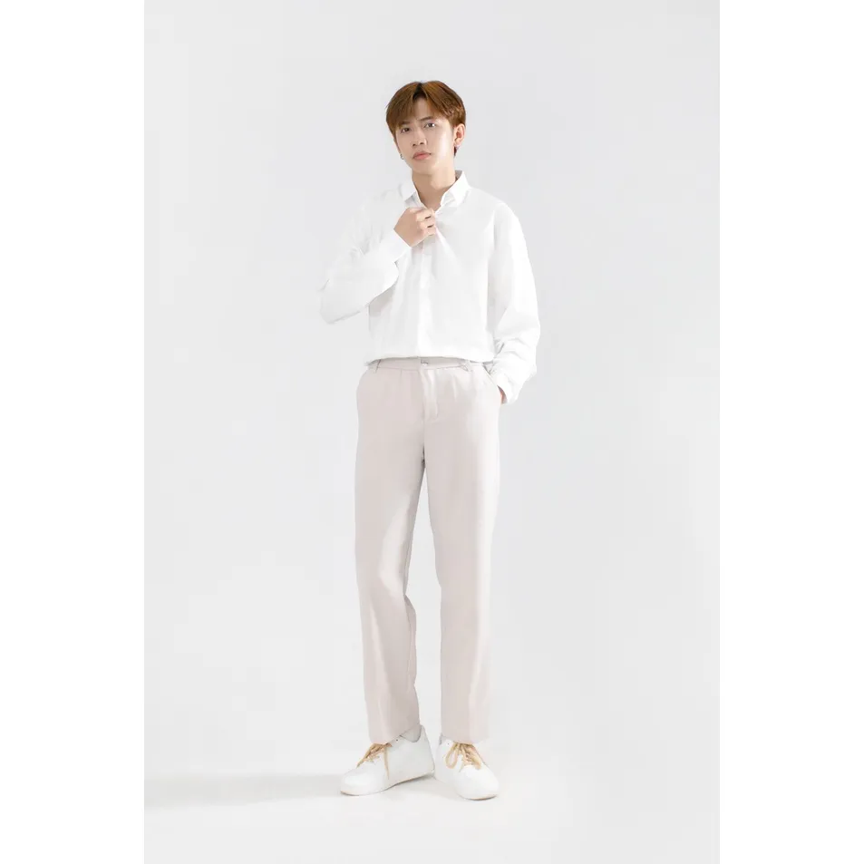 Ảnh Áo Sơ Mi Dài Tay Nam MANDO Slim Fit Basic Thời Trang Công Sở Hàn Quốc Chất Cotton Cao Cấp 3 Màu Lộ Cúc Unisex SMD120 2