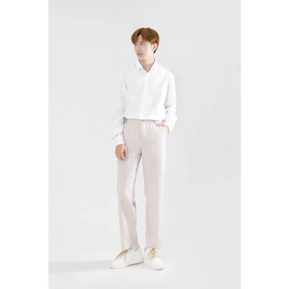 Ảnh Áo Sơ Mi Dài Tay Nam MANDO Slim Fit Basic Thời Trang Công Sở Hàn Quốc Chất Cotton Cao Cấp 3 Màu Lộ Cúc Unisex SMD120 3