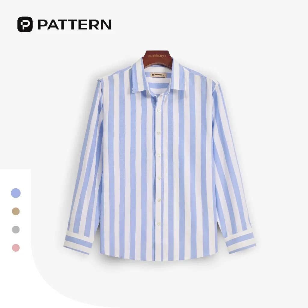 Ảnh Áo Sơ Mi Kẻ Sọc Dài Tay Light Cotton Shirt PATTERN PA057 1