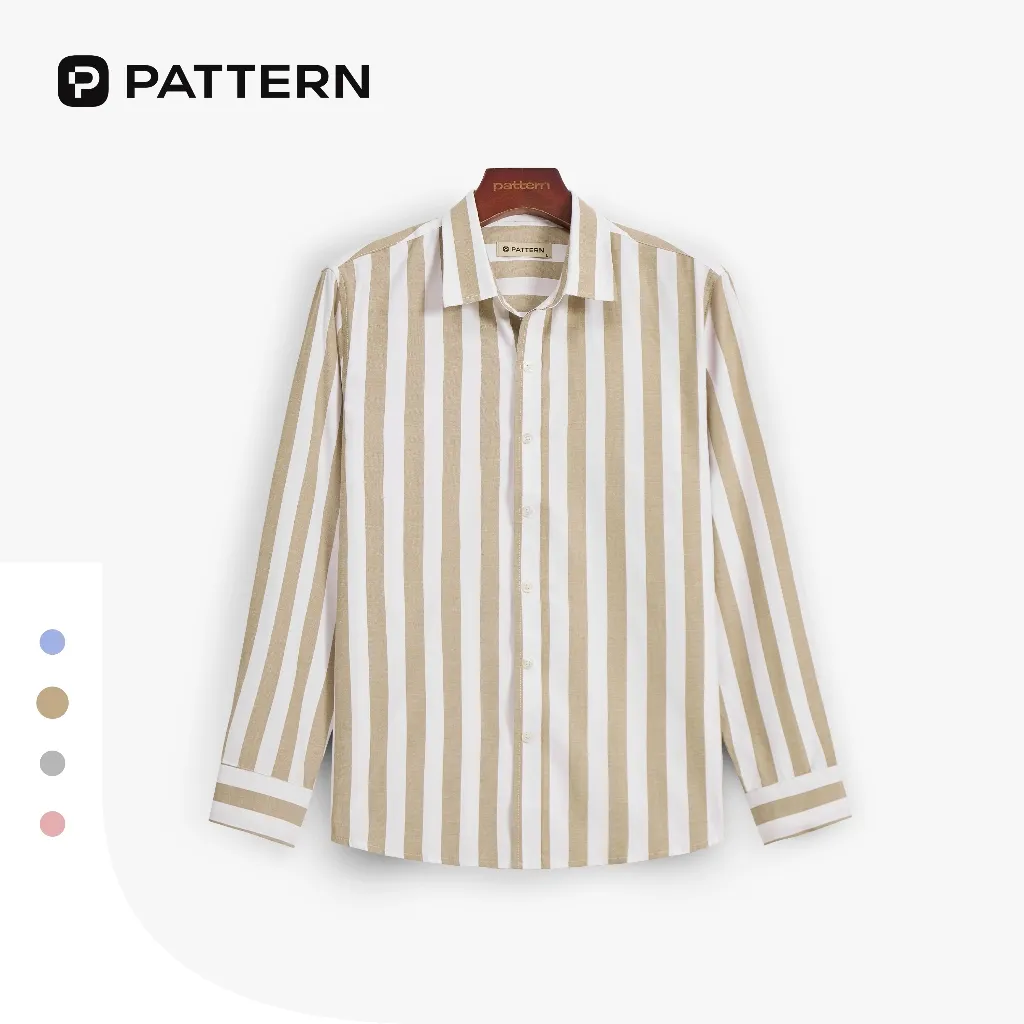 Ảnh Áo Sơ Mi Kẻ Sọc Dài Tay Light Cotton Shirt PATTERN PA057 2