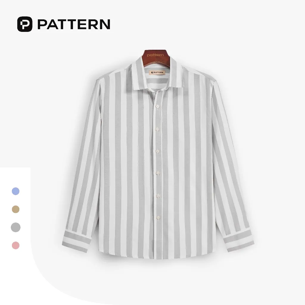 Ảnh Áo Sơ Mi Kẻ Sọc Dài Tay Light Cotton Shirt PATTERN PA057 3