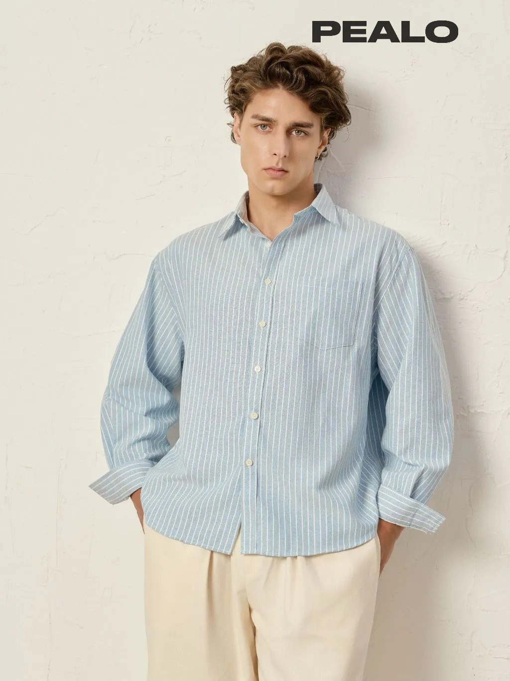 Ảnh Áo sơ mi kẻ to Oxford PEALO form Relax Cotton cao cấp 1