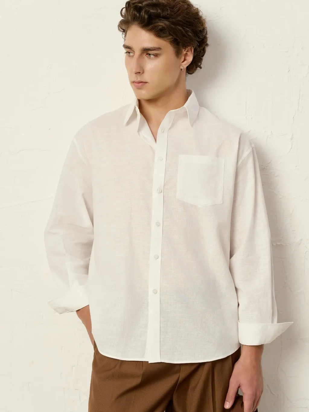 Ảnh Áo sơ mi linen rayon PEALO thoáng mát nhẹ nhàng mềm mại giảm độ nhăn của áo tạo cảm giác thoải mái 1