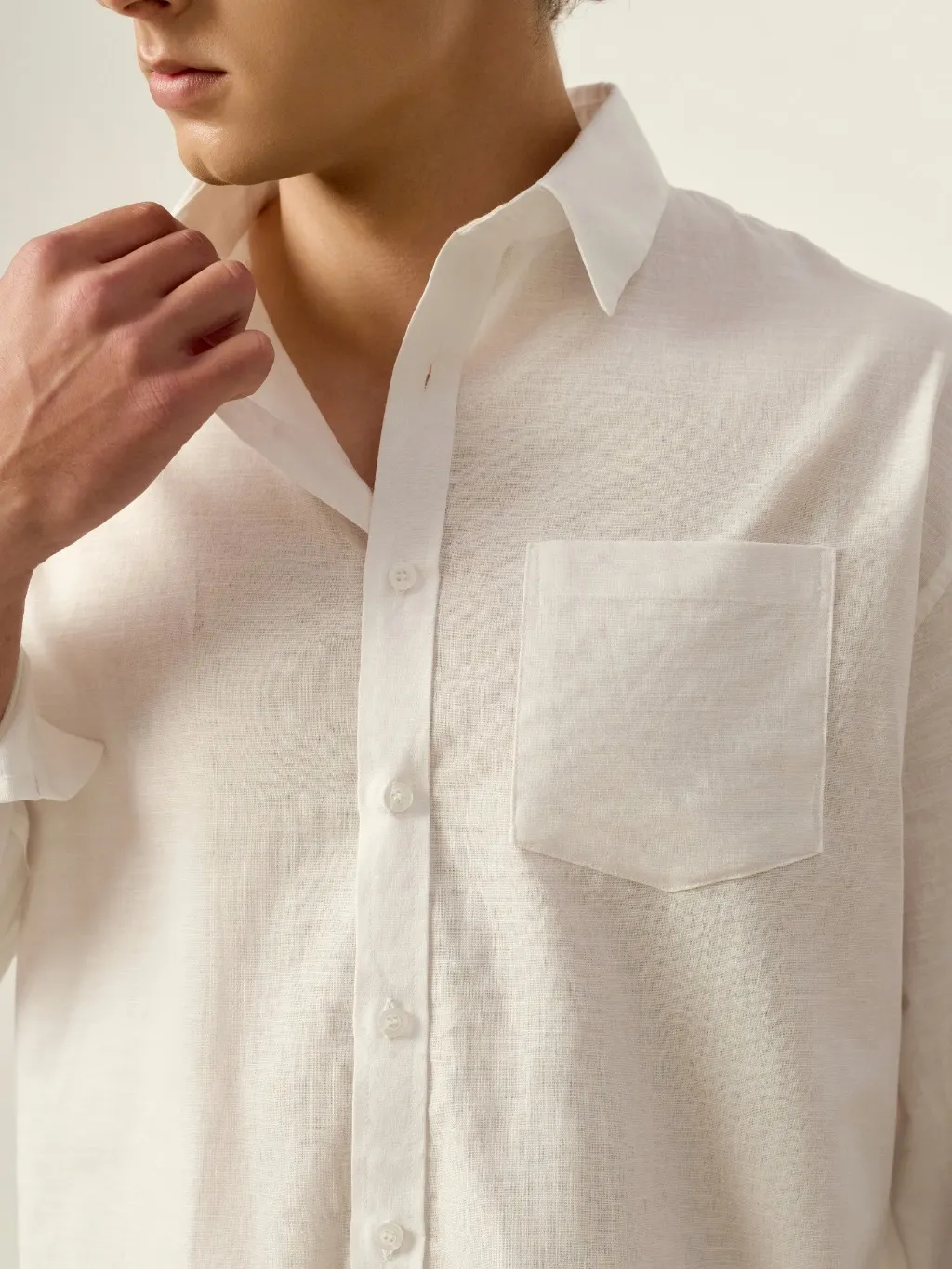 Ảnh Áo sơ mi linen rayon PEALO thoáng mát nhẹ nhàng mềm mại giảm độ nhăn của áo tạo cảm giác thoải mái 3