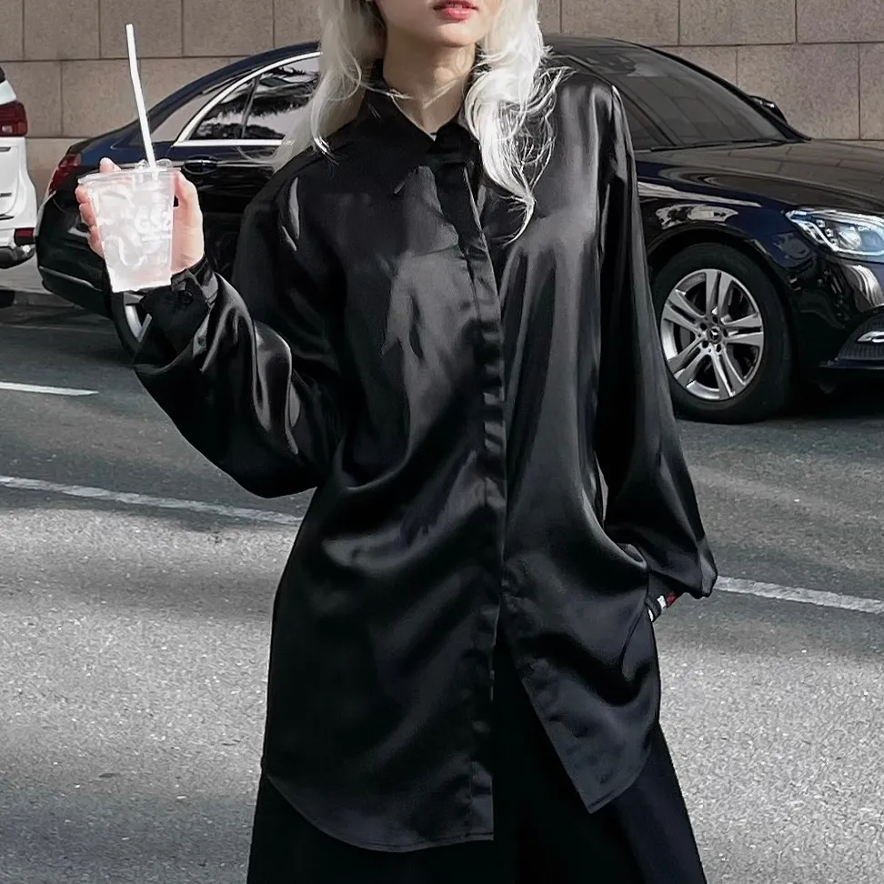 Ảnh Áo sơ mi lụa thiết kế Unisex  Zune.zx, tay dài HIDDEN SHIRT 1