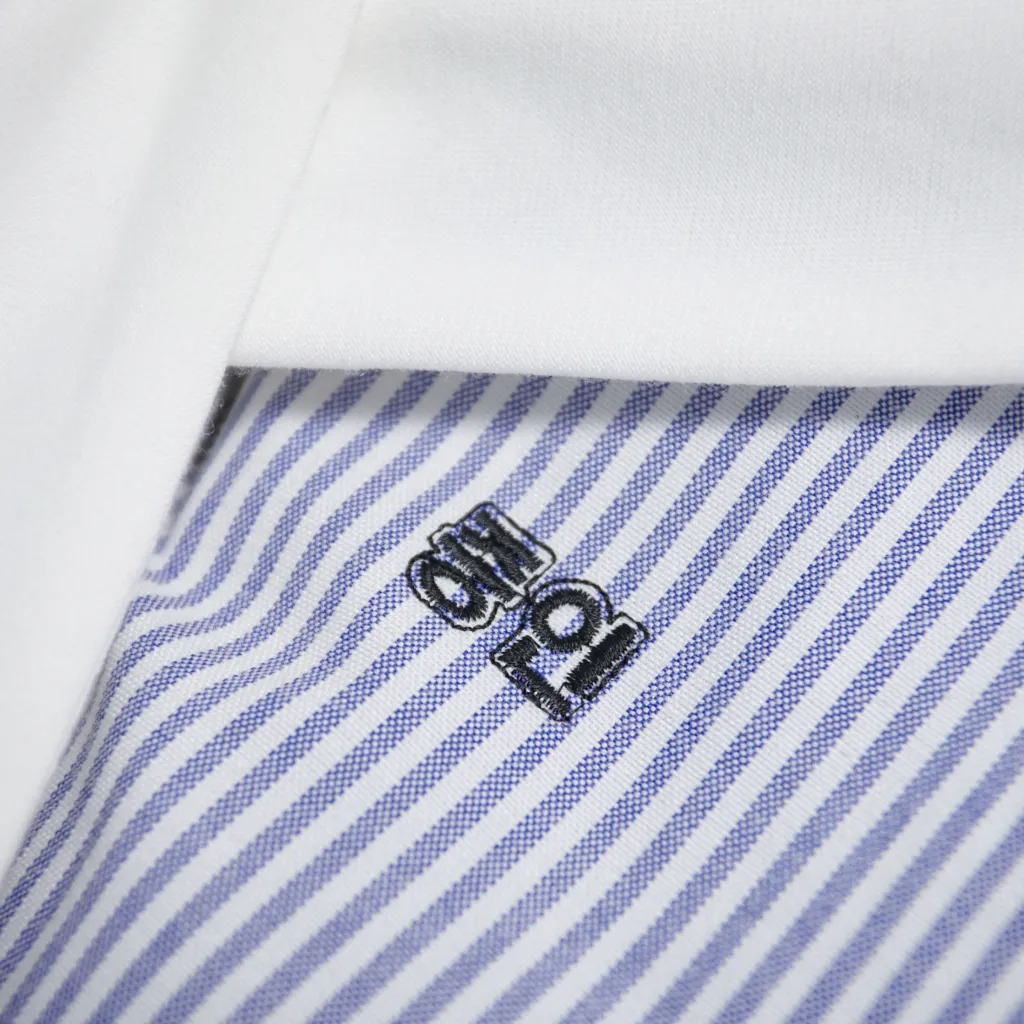 Ảnh Áo Sơ Mi MANDO Kẻ Sọc Xanh Vải Oxford Dày Dặn Form Rộng Unisex Style Phong Cách Hàn Quốc - XSHT027 2