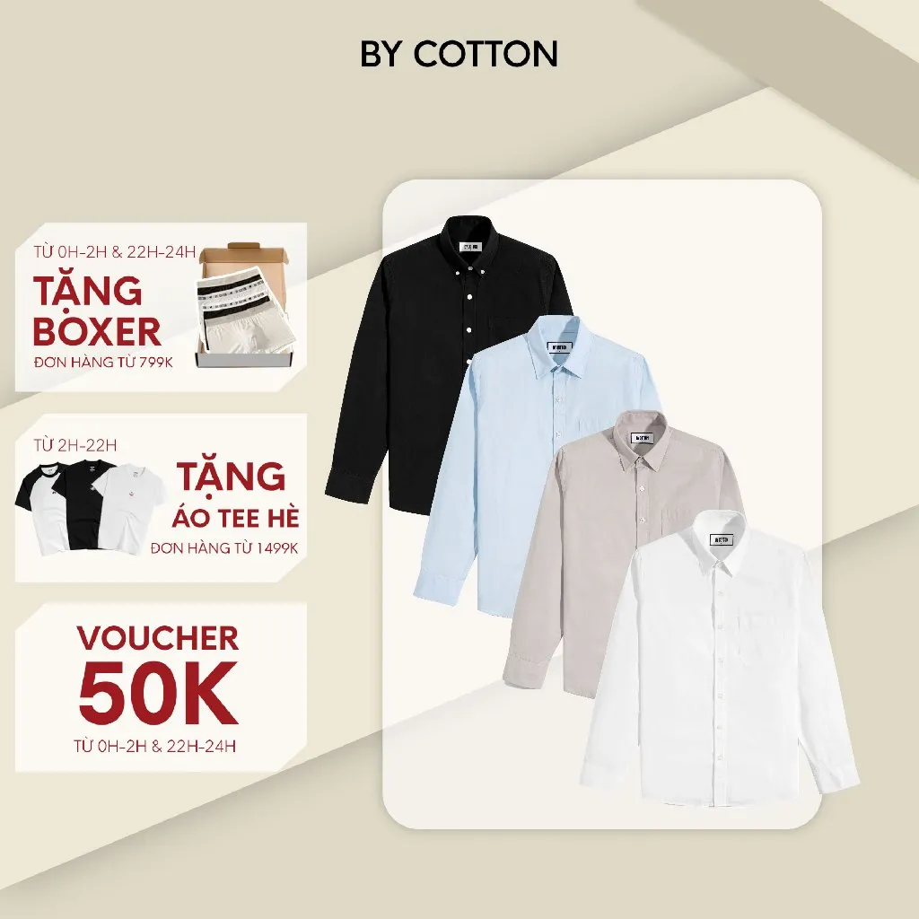 Ảnh Áo Sơ Mi Nam By Cotton Cao Cấp Dài Tay Paper Cotton Multi Color - Slimfit 1
