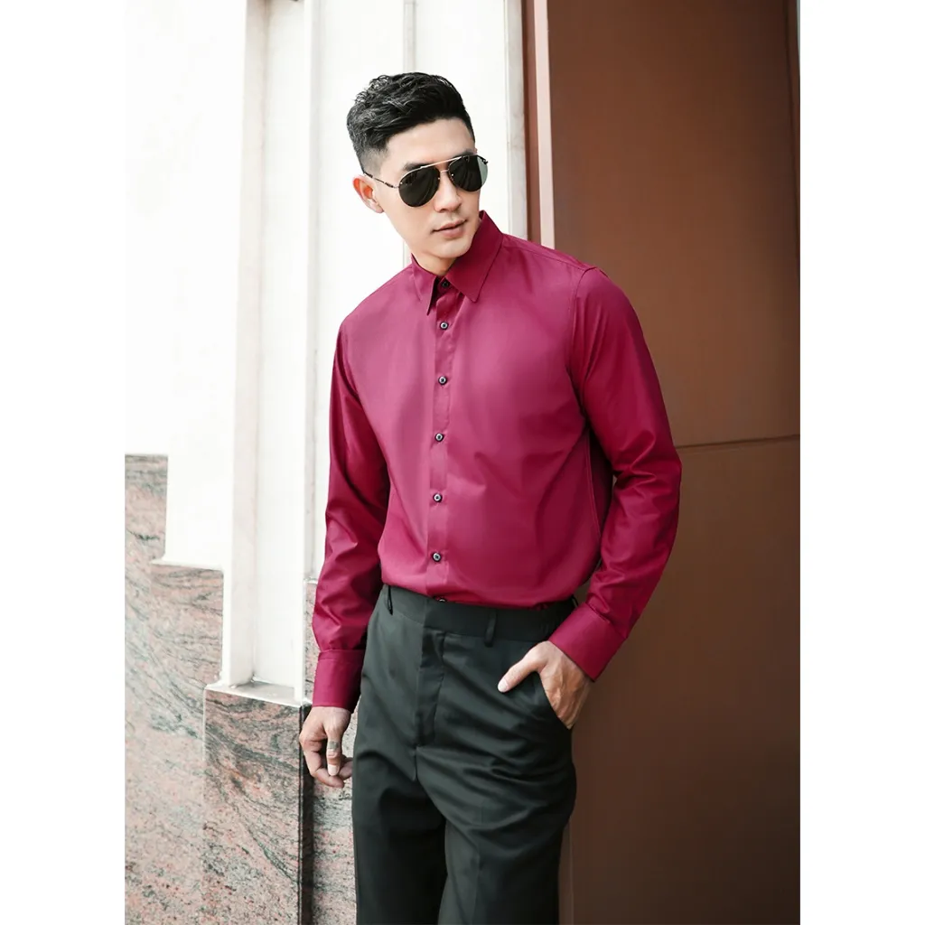 Ảnh Áo Sơ Mi Nam Cổ Bẻ Tay Dài Sợi Nhân Tạo Thấm Hút Thời Trang Thương Hiệu Y2010 Non Branded 19 24012 |YaMe| 3