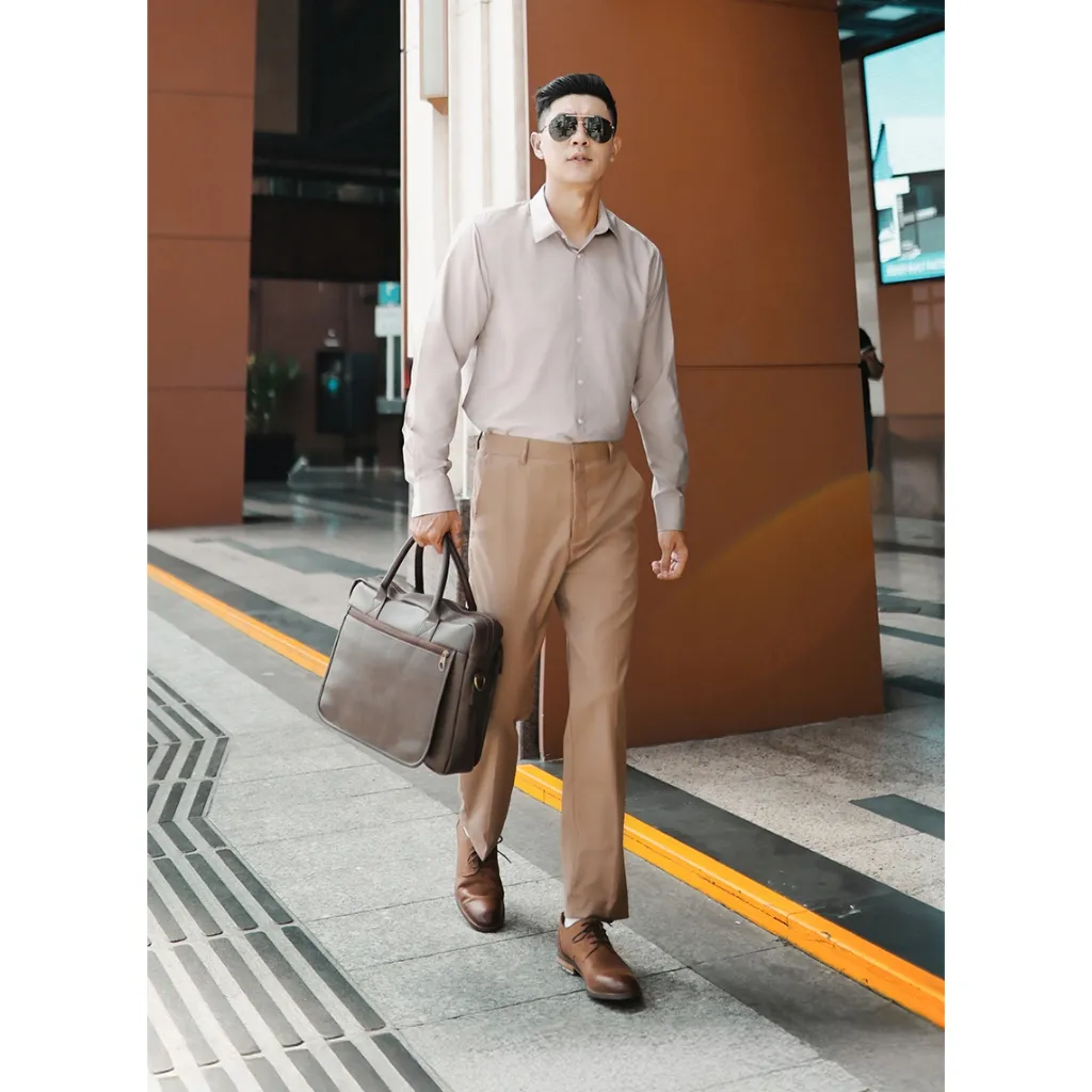 Ảnh Áo Sơ Mi Nam Cổ Bẻ Tay Dài Sợi Nhân Tạo Thấm Hút Thời Trang Thương Hiệu Y2010 Non Branded 19 24012 |YaMe| 4