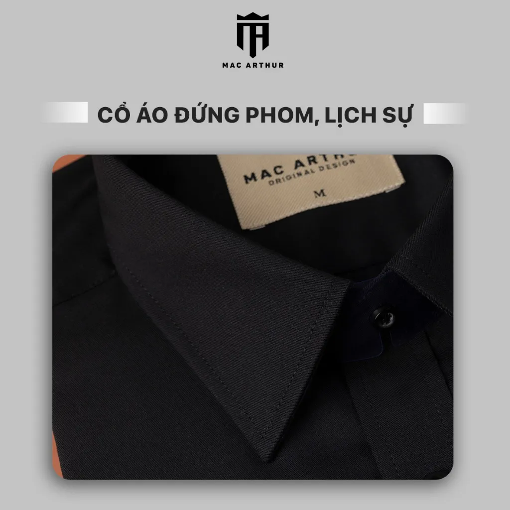 Ảnh Áo sơ mi nam dài tay cao cấp MAC ARTHUR chống Nhăn, Slimfit tôn dáng, co giãn 3