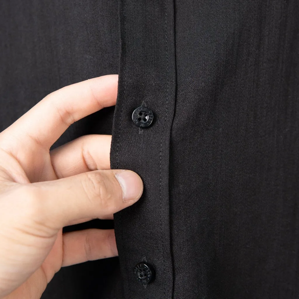 Ảnh Áo sơ mi nam dài tay cổ bẻ đũi xước màu đen 360 Boutique áo công sở đẹp đi học đi làm trơn form rộng - STDOL429 4