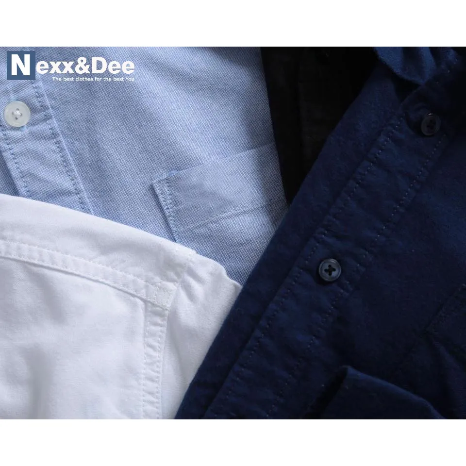 Ảnh Áo sơ mi nam dài tay công sở trắng Nexx&Dee vải oxford denim cao cấp cực đẹp NS012 3