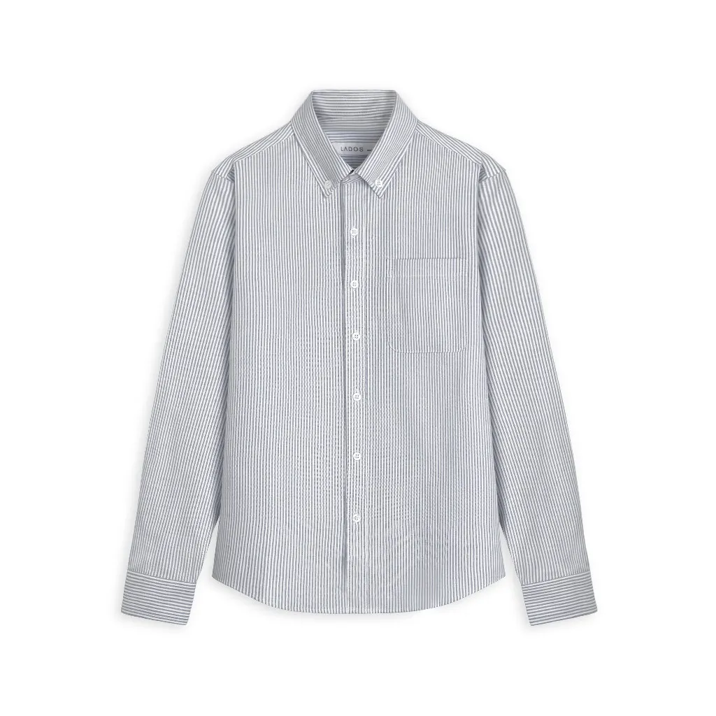 Ảnh Áo sơ mi nam dài tay kẻ sọc nhí vải oxford cao cấp LADOS-18126 phong cách hàn quốc, có túi, nhiều màu 4