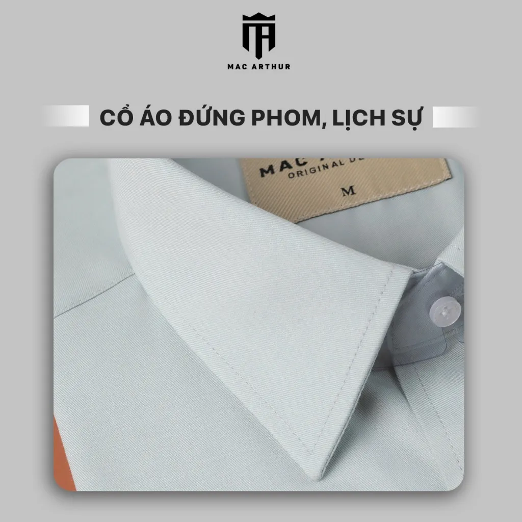 Ảnh Áo sơ mi nam dài tay MAC ARTHUR chất vải Sợi Tre, Gỗ Sồi: mềm mại, mát lạnh, co giãn, không nhăn 3