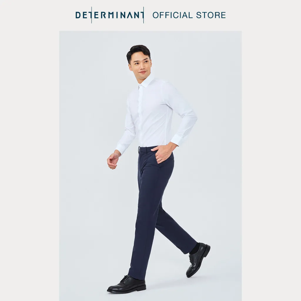 Ảnh Áo sơ mi nam DETERMINANT 100% Cotton siêu dài chống nhăn kháng khuẩn - 301 - màu Trắng 2