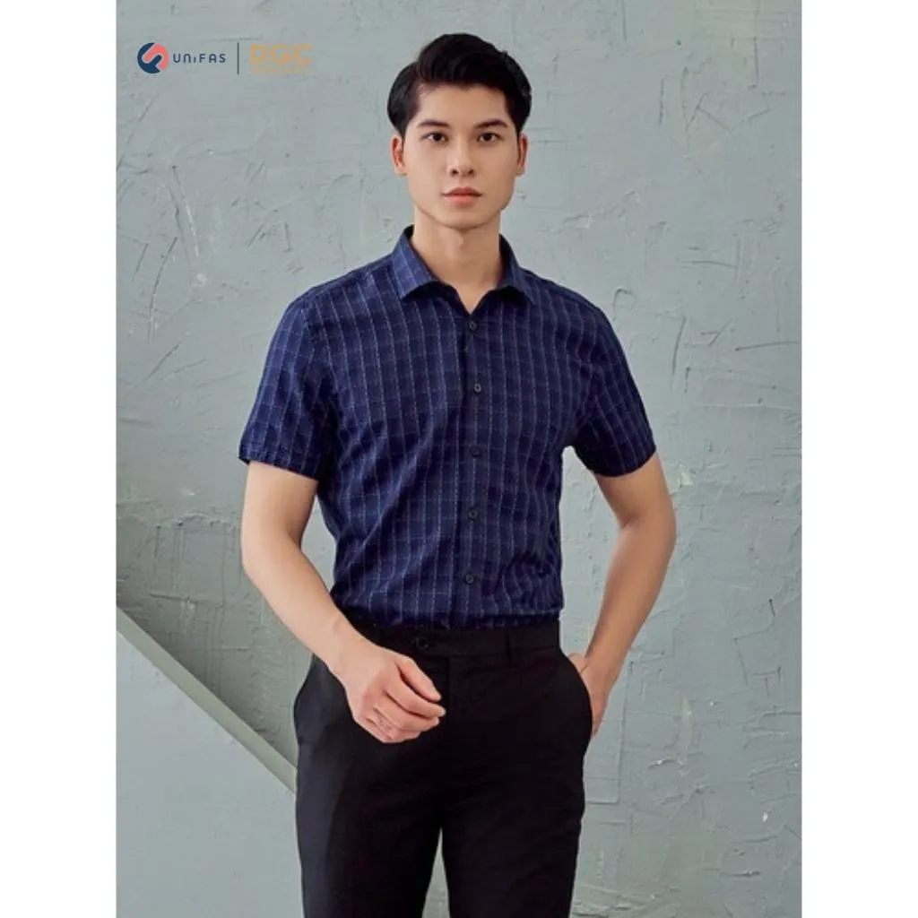 Ảnh Áo sơ mi nam DGCs ngắn tay form Slim fit SASNBB13M 2