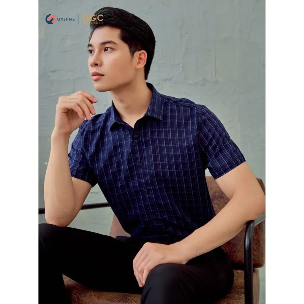 Ảnh Áo sơ mi nam DGCs ngắn tay form Slim fit SASNBB13M 4
