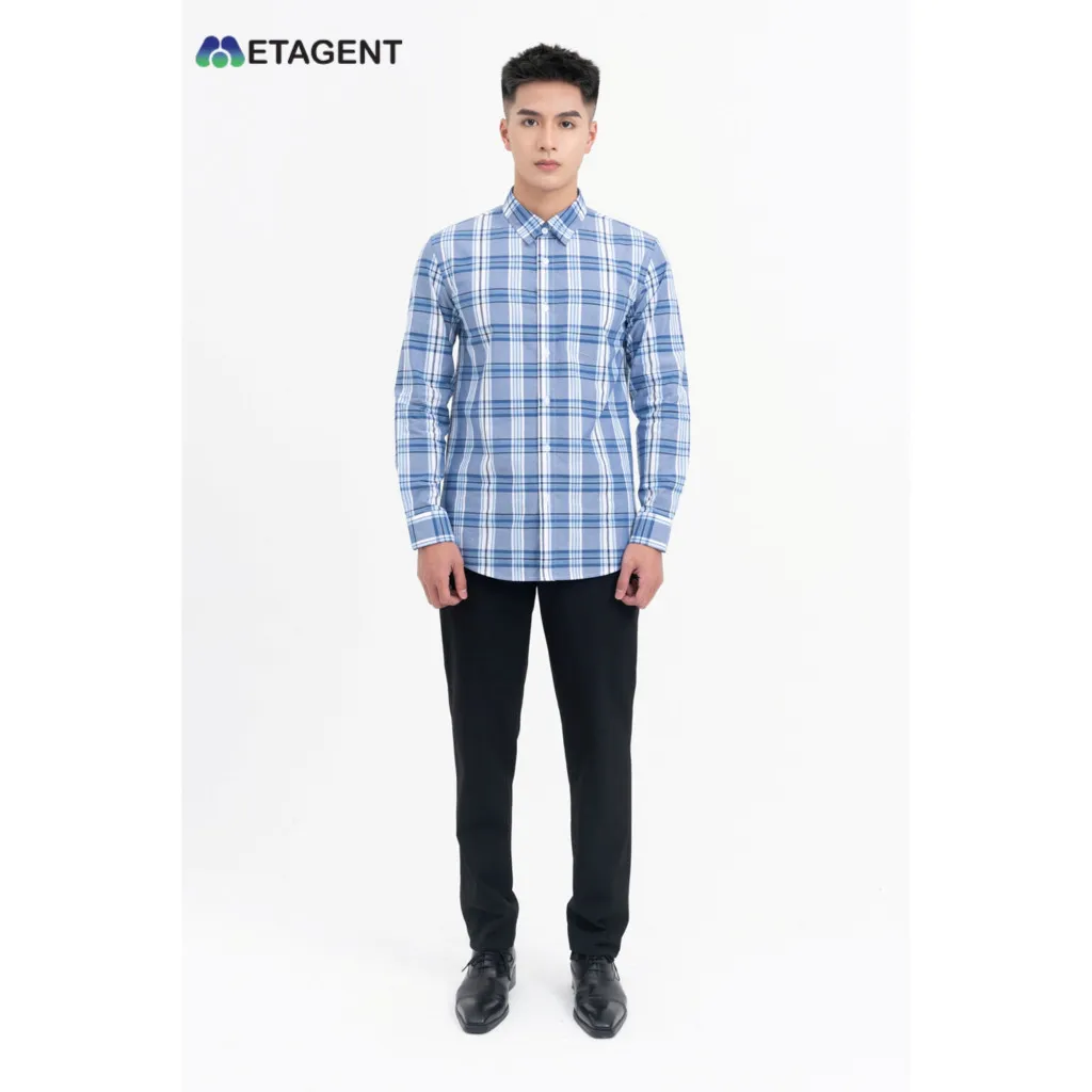 Ảnh Áo sơ mi nam họa tiết kẻ dáng Regular Fit Metagent MS 17E3771 1