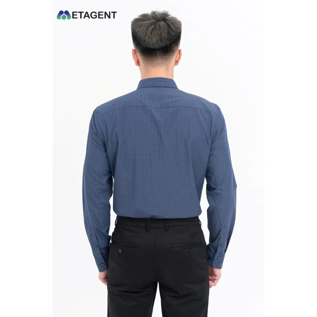 Ảnh Áo sơ mi nam họa tiết kẻ dáng Regular Fit Metagent MS 17E3771 3
