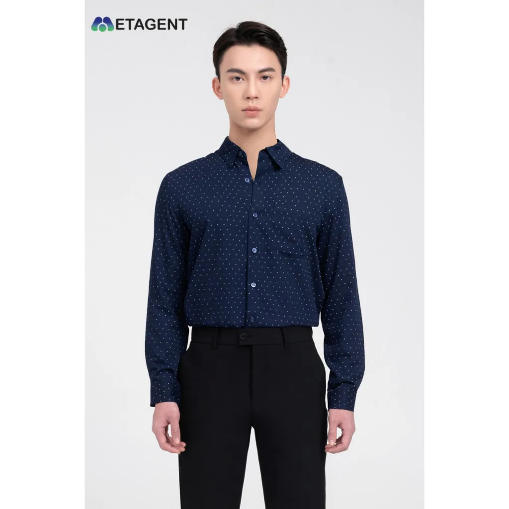 Ảnh Áo sơ mi nam họa tiết kẻ dáng Regular Fit Metagent MS 17E3771 4
