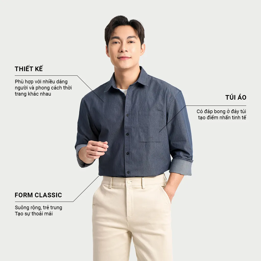 Ảnh Áo Sơ Mi Nam KRIK Form Classic Thiết Kế Tinh Tế Chất Liệu Bền Đẹp Dễ Phối Đồ SD3192 1