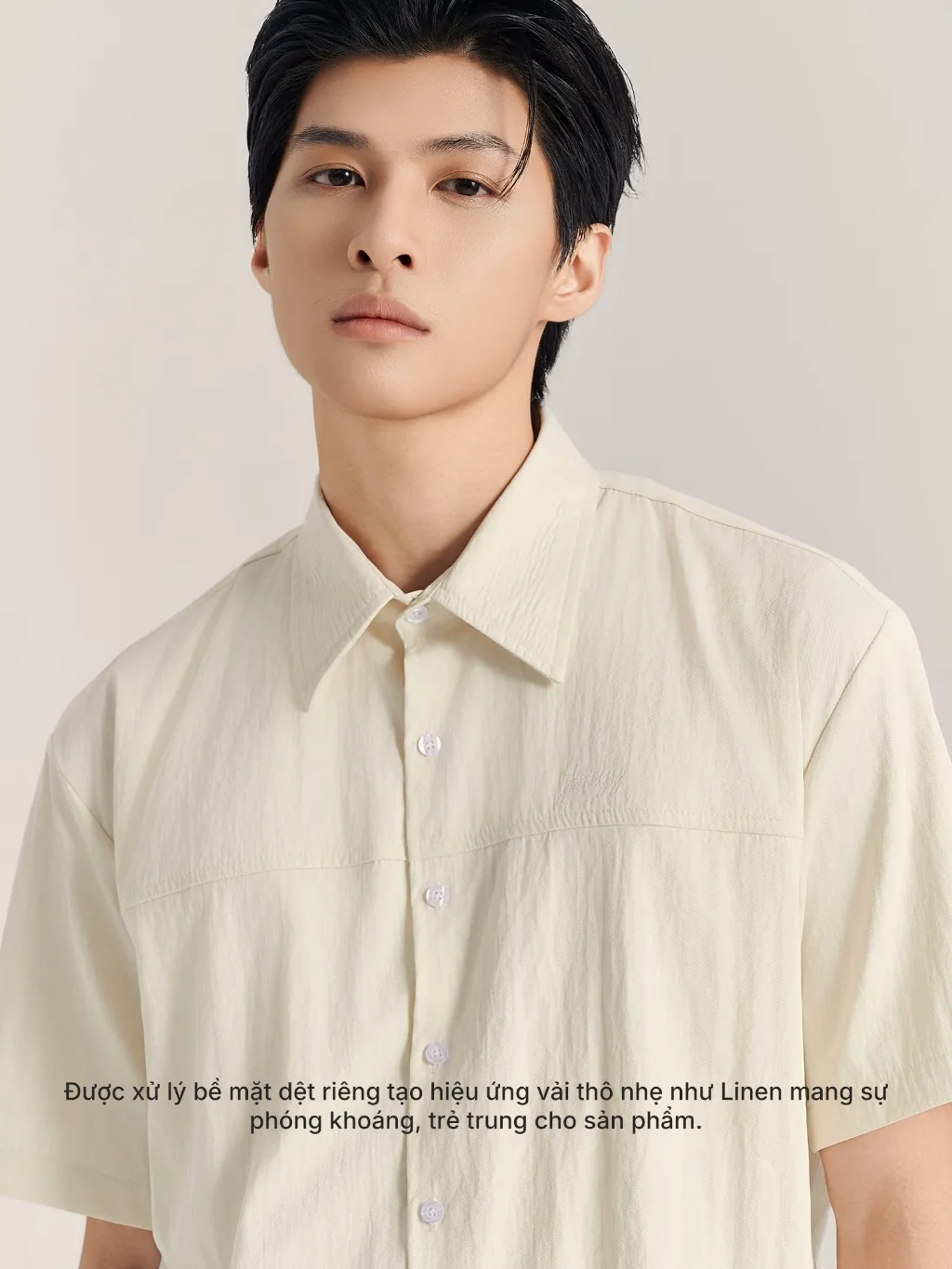 Ảnh Áo sơ mi nam Linen tay ngắn JBAGY form rộng Relax 2025 Summer Collection - JS2502 2