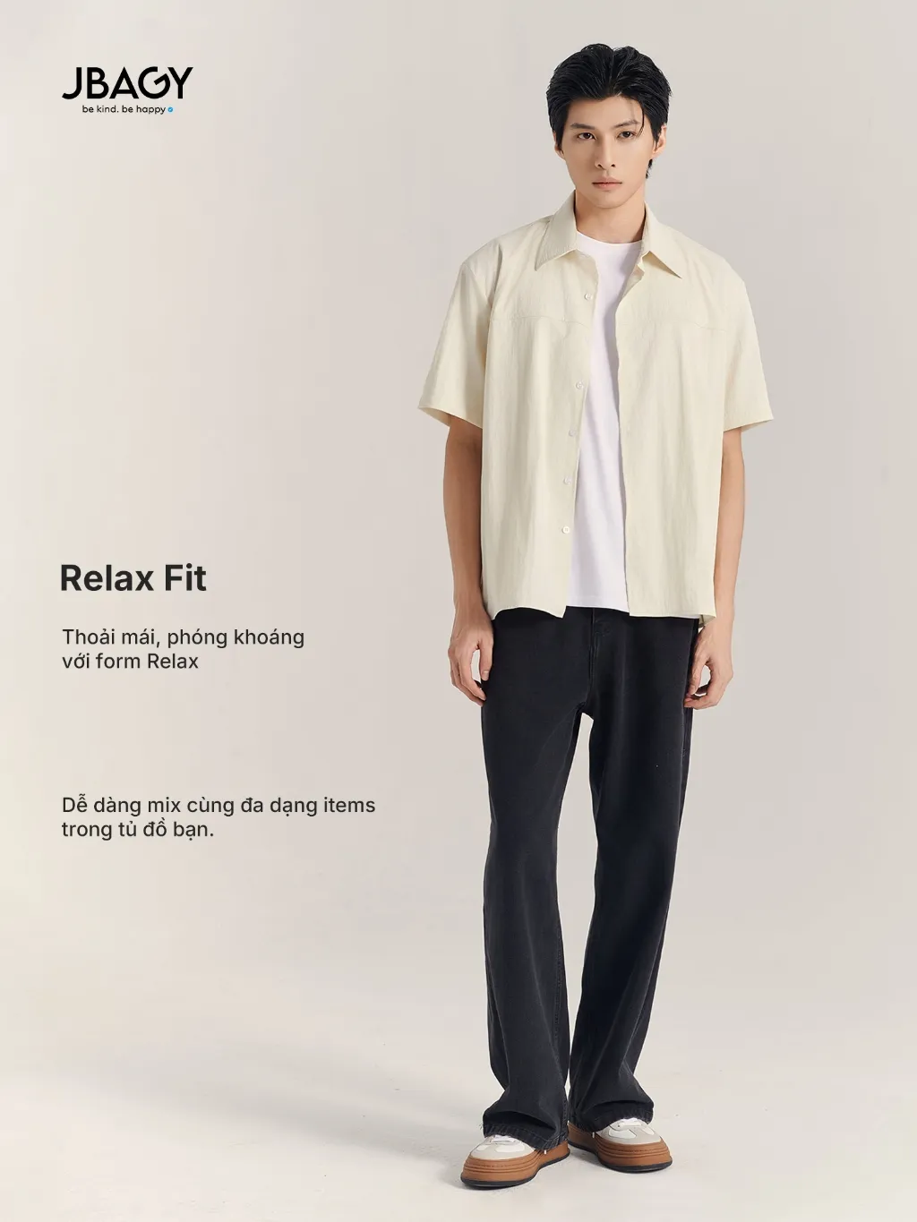 Ảnh Áo sơ mi nam Linen tay ngắn JBAGY form rộng Relax 2025 Summer Collection - JS2502 3