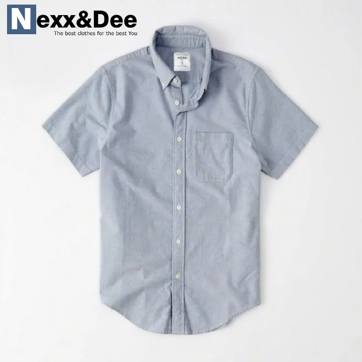 Ảnh Áo sơ mi nam ngắn tay trắng vải oxford kaki công sở Nexx&Dee SM04 3