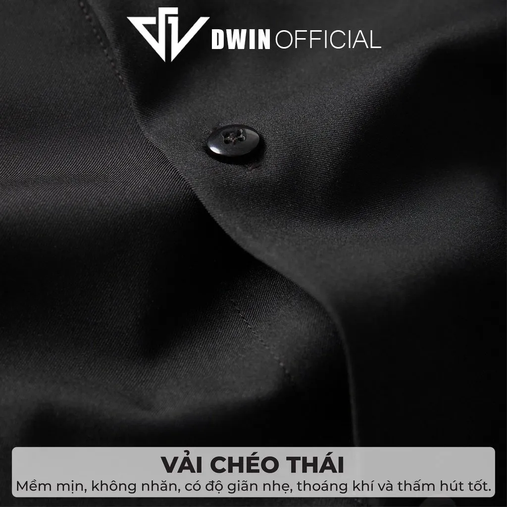 Ảnh Áo sơ mi nam nữ dài tay DWIN trơn basic chất nhung chéo Hàn cao cấp chống nhăn 4