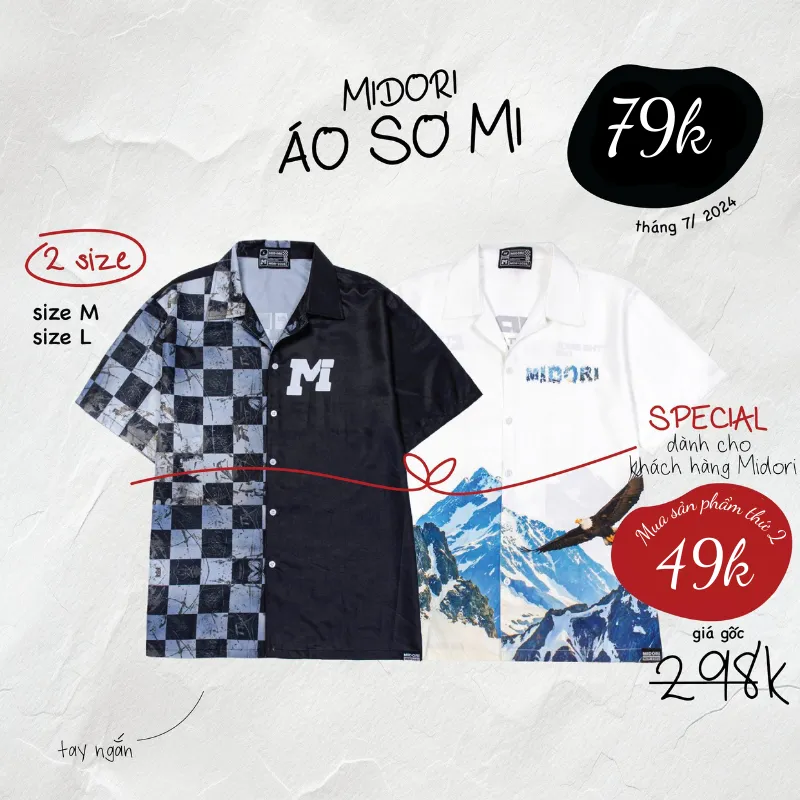 Ảnh Áo Sơ Mi nam nữ Hoạ Tiết Tay Ngắn Cổ Vest Uniex Thời Trang Vải Lụa Local Brand M Studio 1