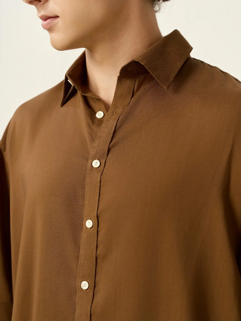 Ảnh Áo sơ mi nam PEALO chất liệu bạch đàn tencel bề mặt mềm mại thoáng mát 4