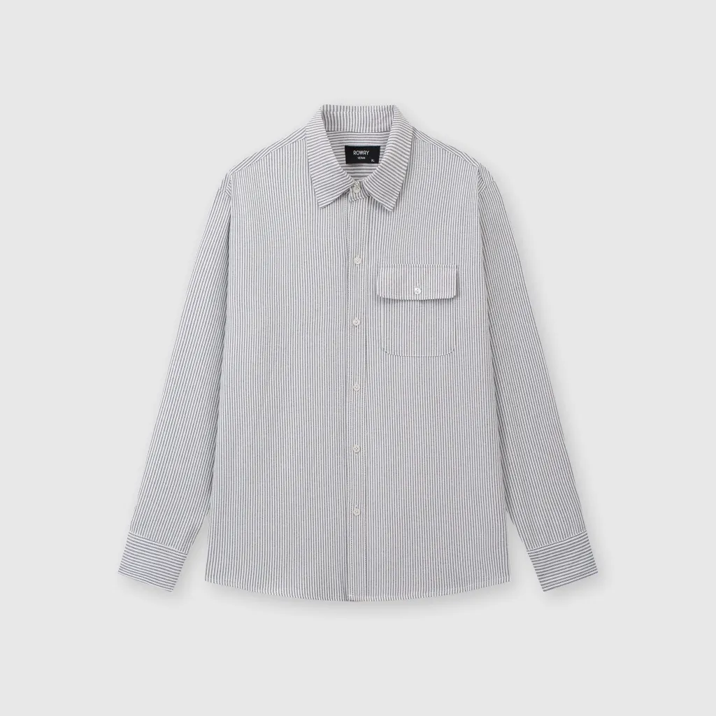 Ảnh Áo sơ mi nam ROWAY form regular | dài tay Oxford 3