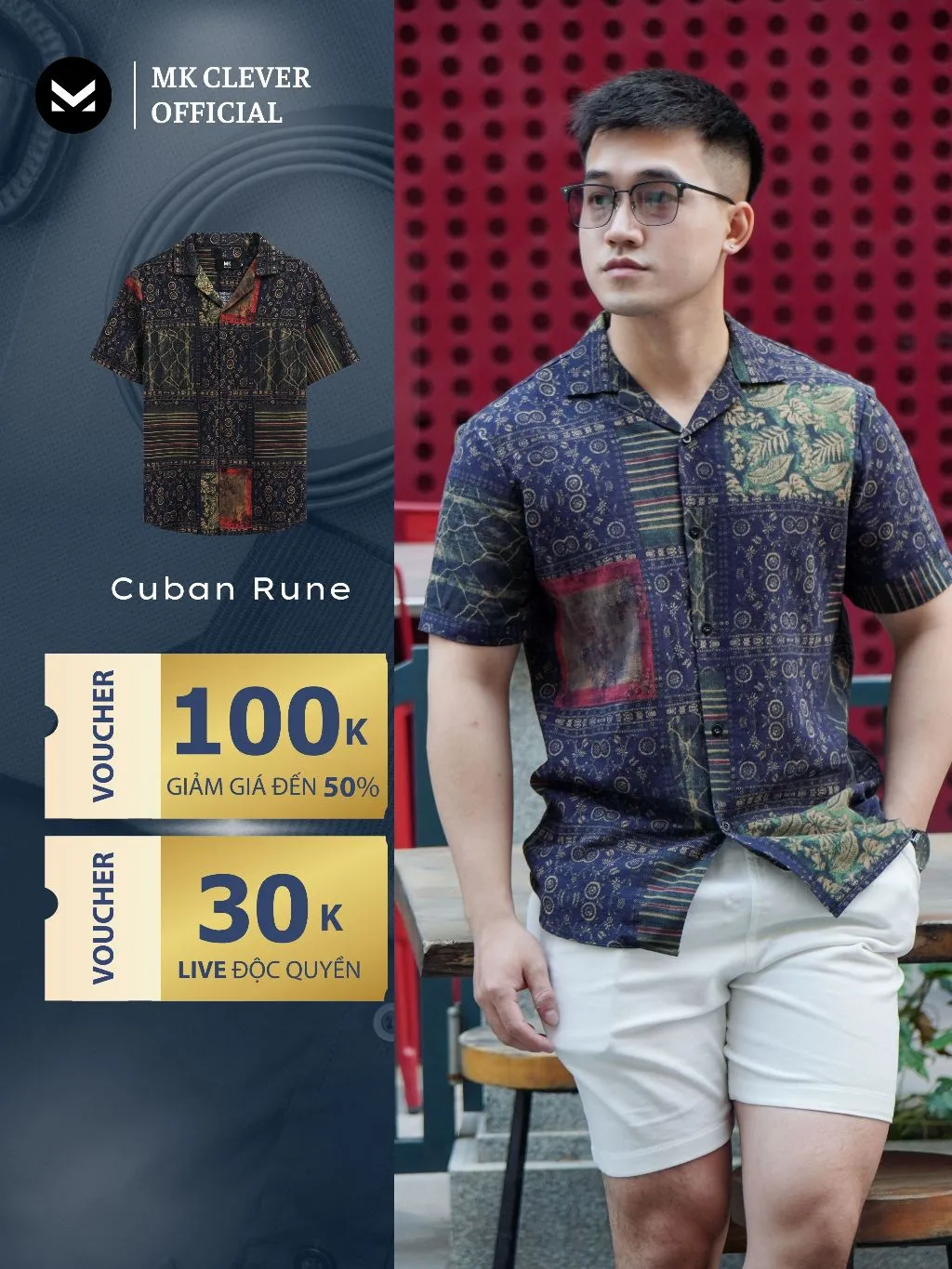 Ảnh Áo Sơ Mi nam Rune MKCLEVER chất đũi thô mềm mịn, thoáng mát, thấm hút, chống nhăn, form rộng mặc hằng ngày 1