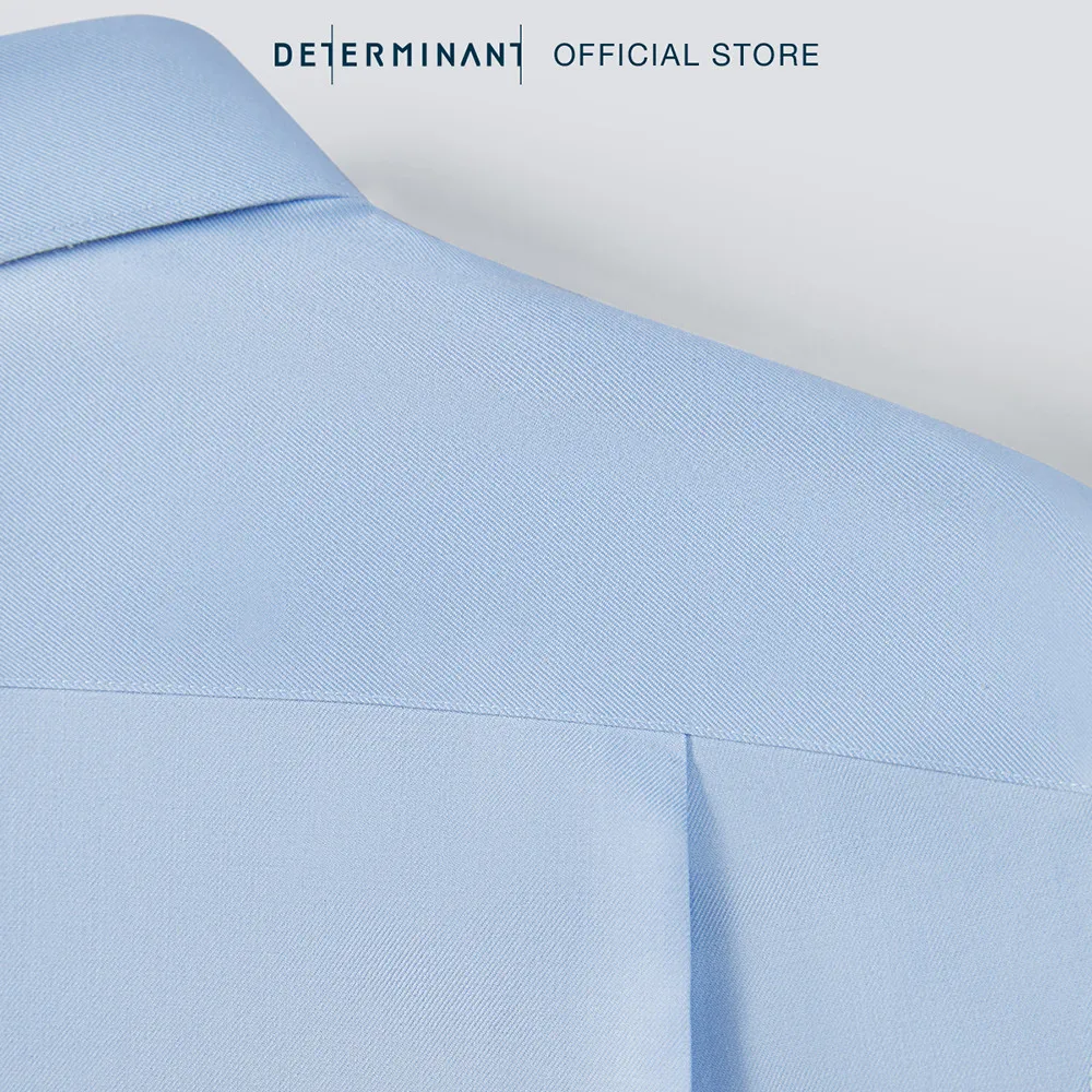 Ảnh Áo sơ mi nam tay dài DETERMINANT 100% cotton siêu dài - công nghệ Visdry, chống nhăn -  SS01 - màu xanh 4