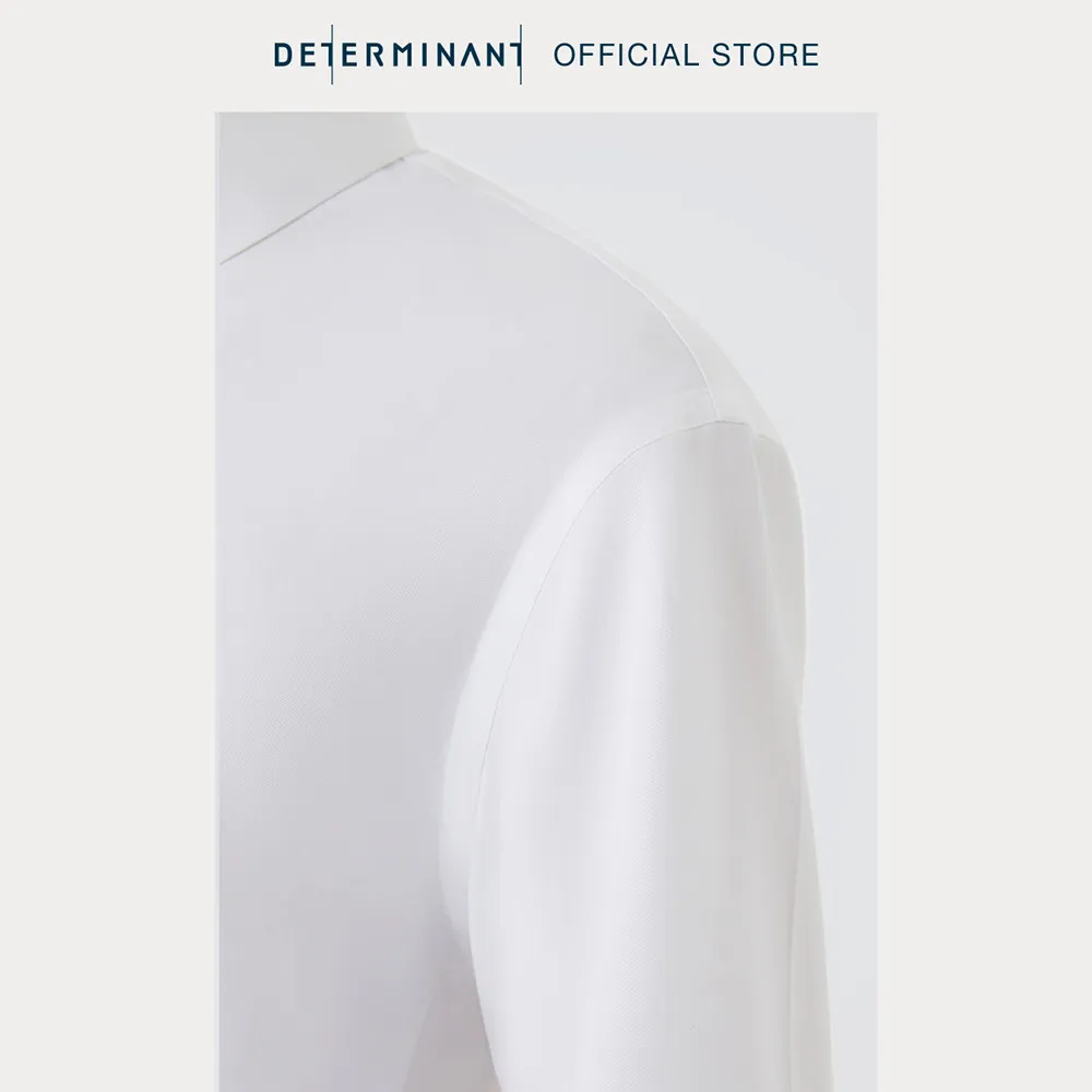 Ảnh Áo sơ mi nam tay dài DETERMINANT 100% cotton siêu dài - công nghệ Visdry, chống nhăn -  SS01 - White-Mint-Light Blue 3