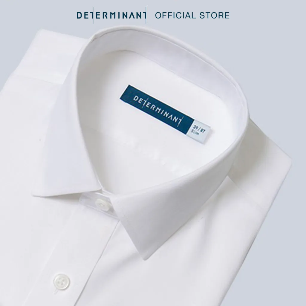 Ảnh Áo sơ mi nam tay dài có túi DETERMINANT 100% Cotton siêu dài - chông nhăn kháng khuẩn - 203 - màu trắng 4