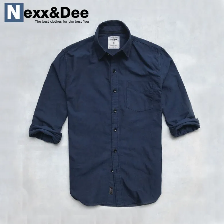 Ảnh Áo sơ mi nam tay dài công sở màu đen vải oxford cao cấp denim Nexx&Dee SM02 4