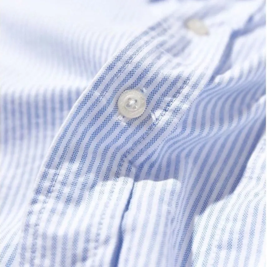 Ảnh Áo sơ mi nam tay dài kẻ sọc nhỏ vải Oxford công sở denim Nexx&Dee SM06 3