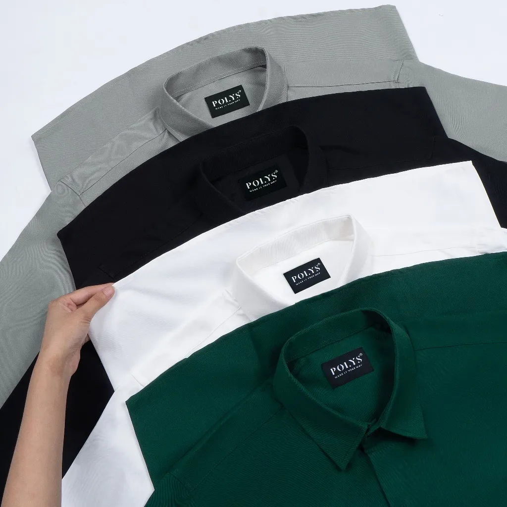 Ảnh Áo sơ mi nam tay dài POLYS Fullbox. Vải Chéo dày dặn, co giãn 2 chiều, Áo Sơ Mi 6 màu LONG SLEEVE 2