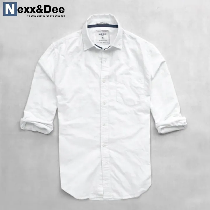 Ảnh Áo sơ mi nam tay dài trắng vải oxford Nexx&Dee công sở cao cấp NS023 1