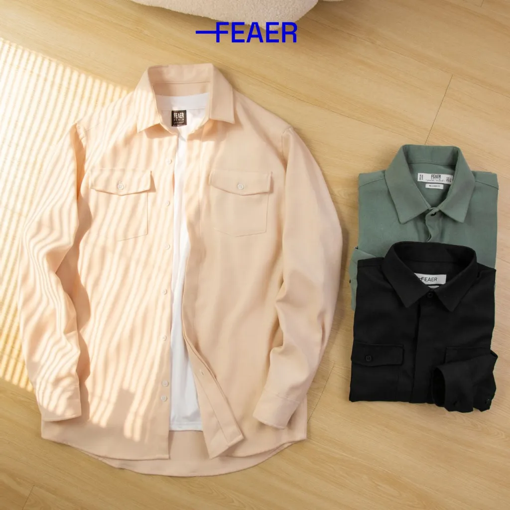 Ảnh Áo sơ mi nam tay dài VELVET FABRIC chất lụa nhung gân FEAER DENIM 2