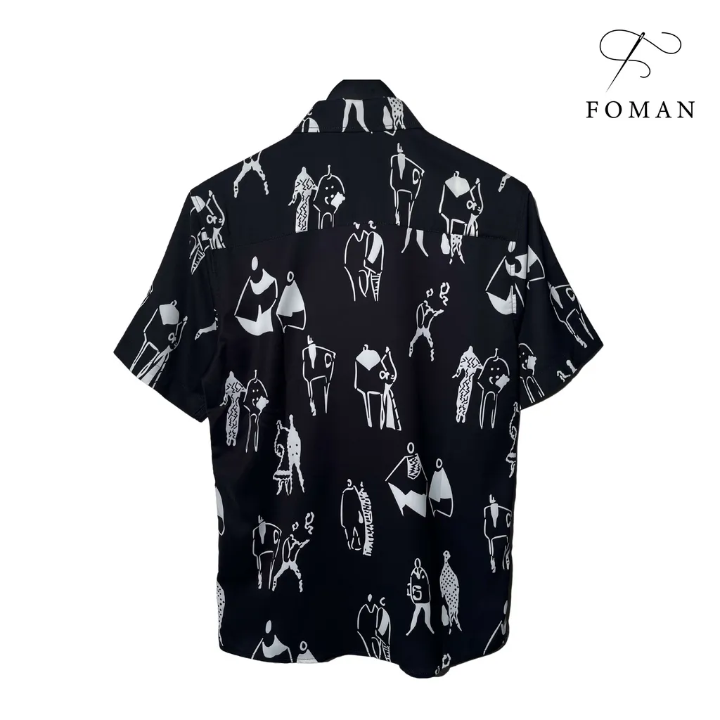 Ảnh Áo sơ mi nam tay ngắn FOMAN hoạ tiết Cặp Đôi Couple Aloha không nhăn, vải lụa thấm hút, thoáng khí (FM33) 2